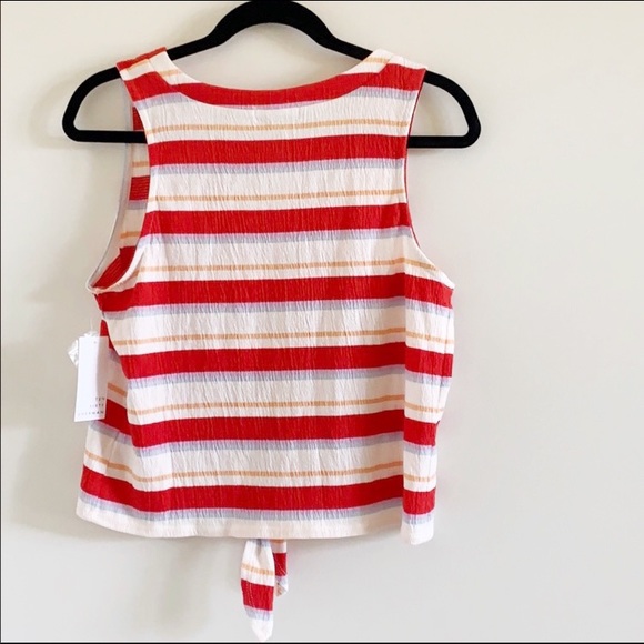 Ten Sixty Sherman Button Front Tie Tank Red Large - Picture 7 of 12